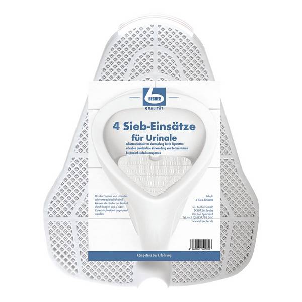 Becher 4er-Pack Siebeinsätze für Urinale