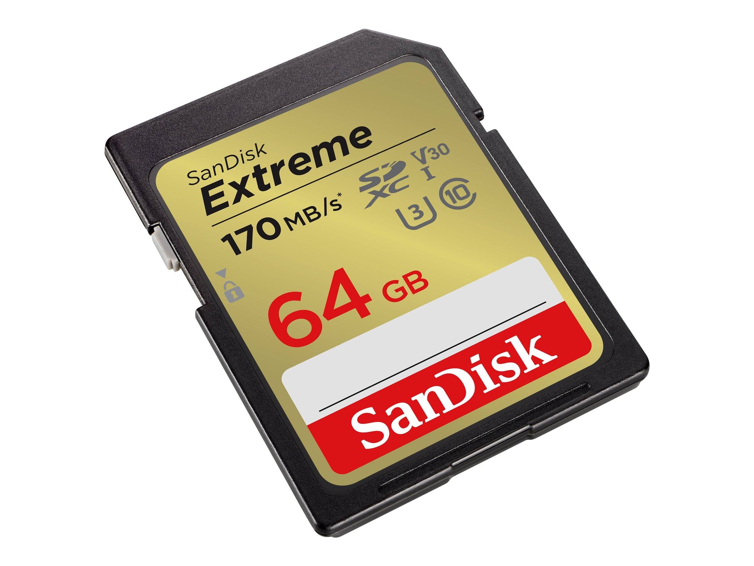 SanDisk Extreme - Flash-Speicherkarte - 64 GB - Video Class V30 / UHS-I U3 / Cla-1