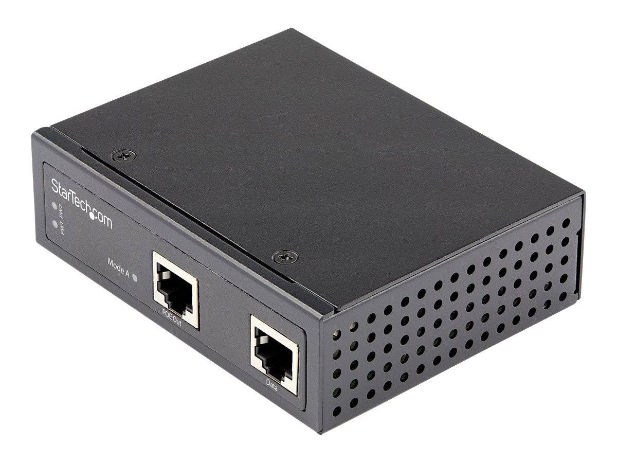 StarTech.com Industrial Gigabit Ethernet PoE Injector - 30W 802.3at PoE + Midspan 48V-56VDC Hutschiene Power over-0