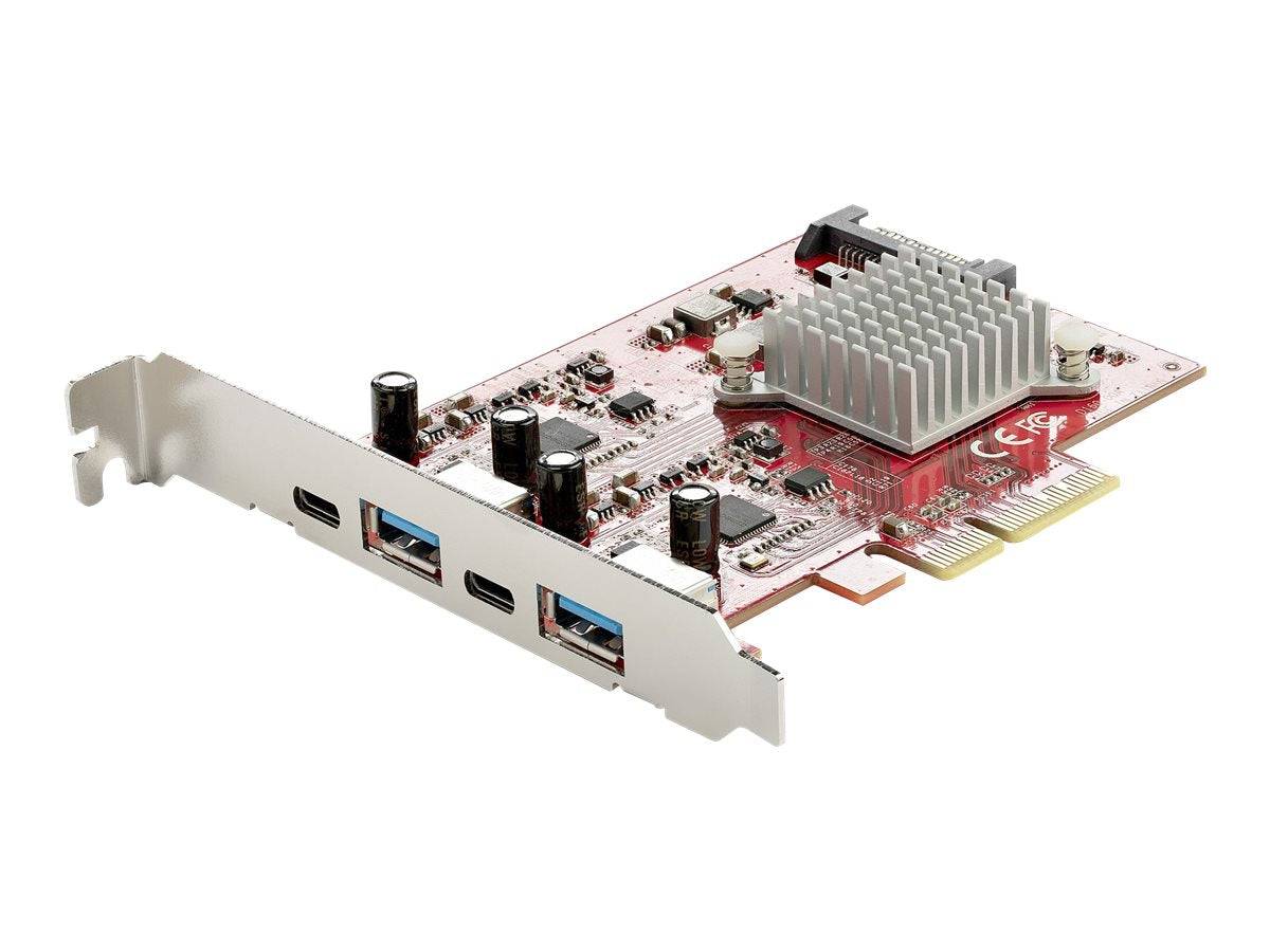 StarTech.com Startech USB-C PCIe Karte mit 4 Ports - 10 Gbit/s USB PCI Express Erweiterungskarte mit 2 Controllern - 2x