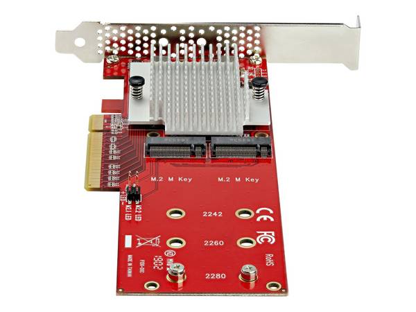 StarTech.com Dual M.2 PCIe SSD Adapter Karte - x8 / x16 Dual NVMe oder AHCI M.2 SSD zu PCI Express 3.0 - M.2 NGFF PCIe