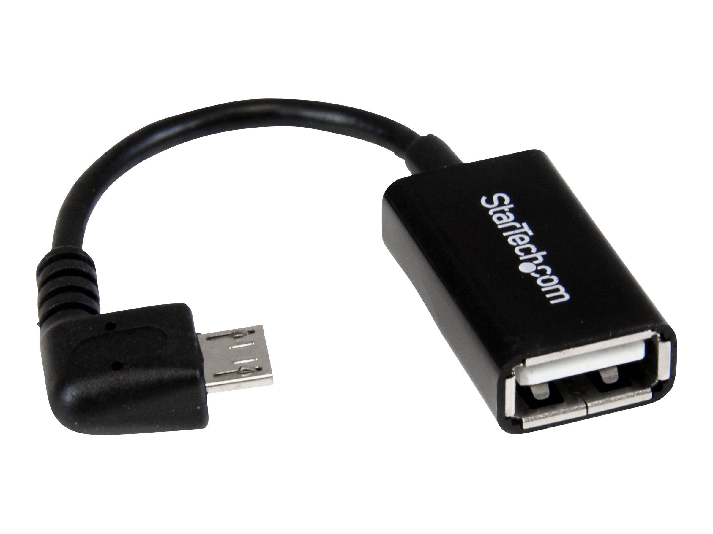 StarTech.com Micro USB rechts gewinkelt auf USB OTG Adapter Stecker / Buchse - Micro USB zu USB Kabel 12cm - On The Go-0