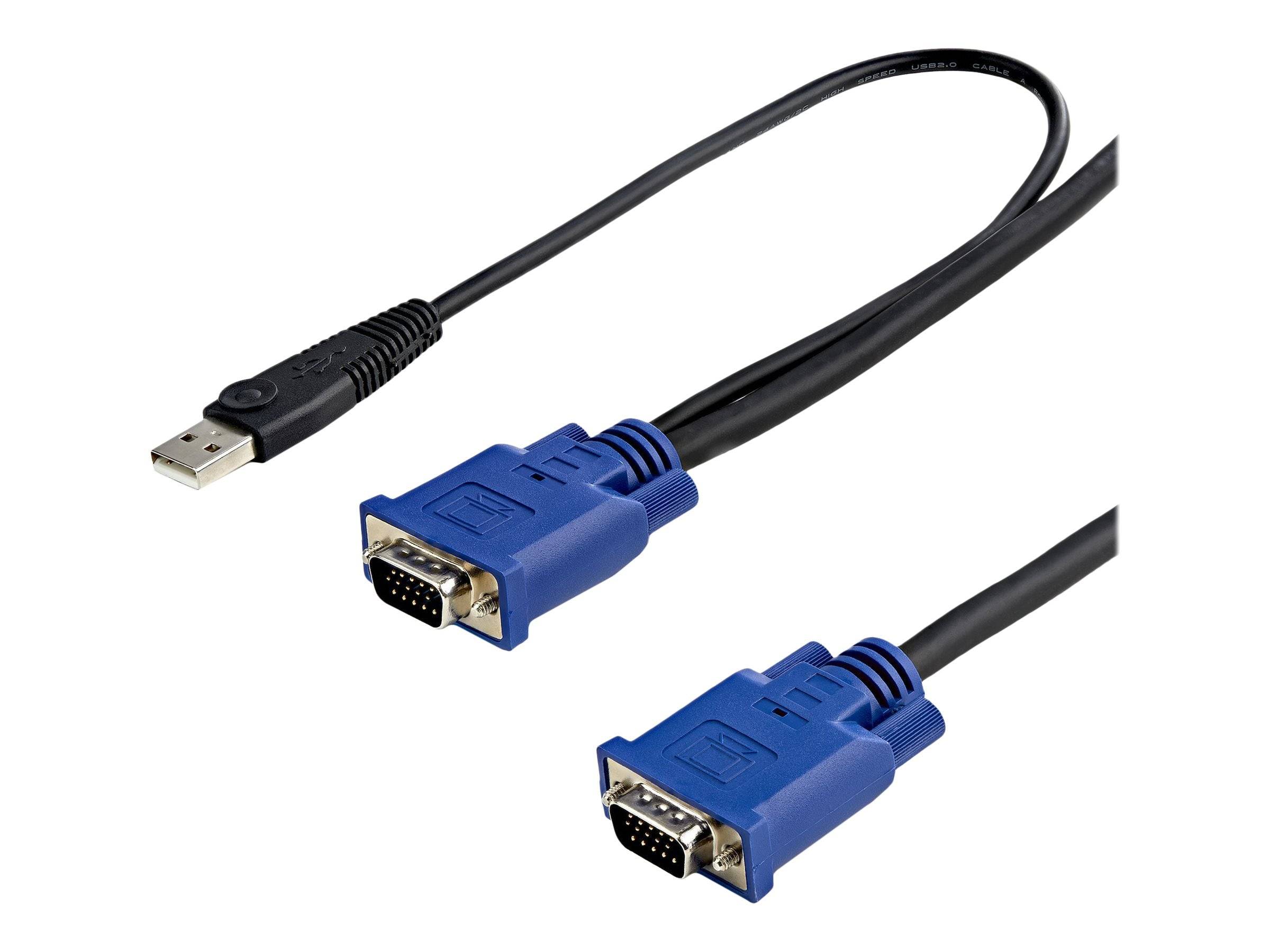 StarTech.com 3m 2-in-1 PS/2 USB KVM Kabel - Kabelsatz für KVM Switch / Umschalter - Video- / USB-Kabel - USB, HD-15-0