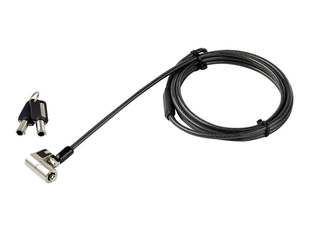 StarTech.com Laptopschloss mit 2m Kabel (mit Schlüssel, für K-Slot, Nano, Wedge Slot, Stahlkabel, Push-to-Lock Taste,-0