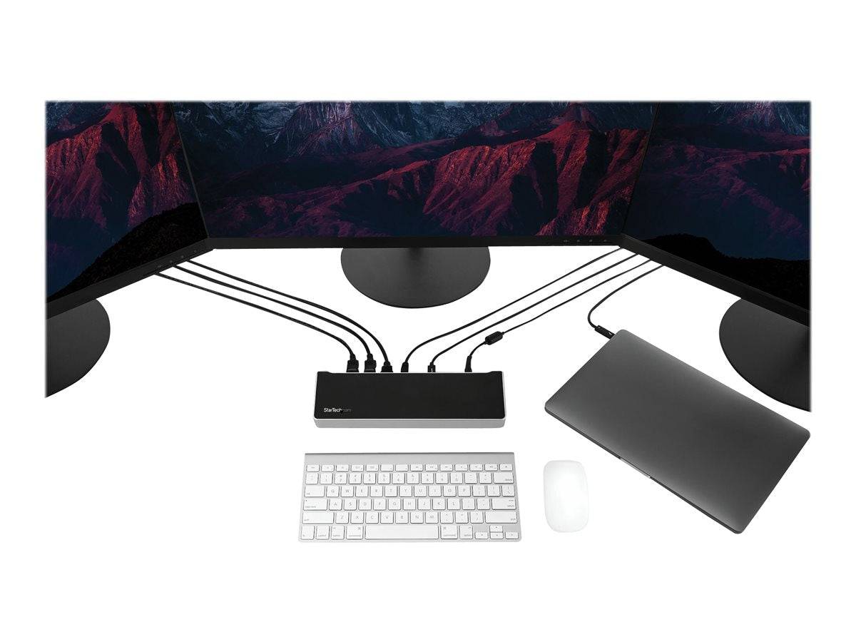 StarTech.com USB-C Dockingstation - Drei 4K Monitor Docking station mit zwei DisplayPort & HDMI - 100W Power Delivery --0