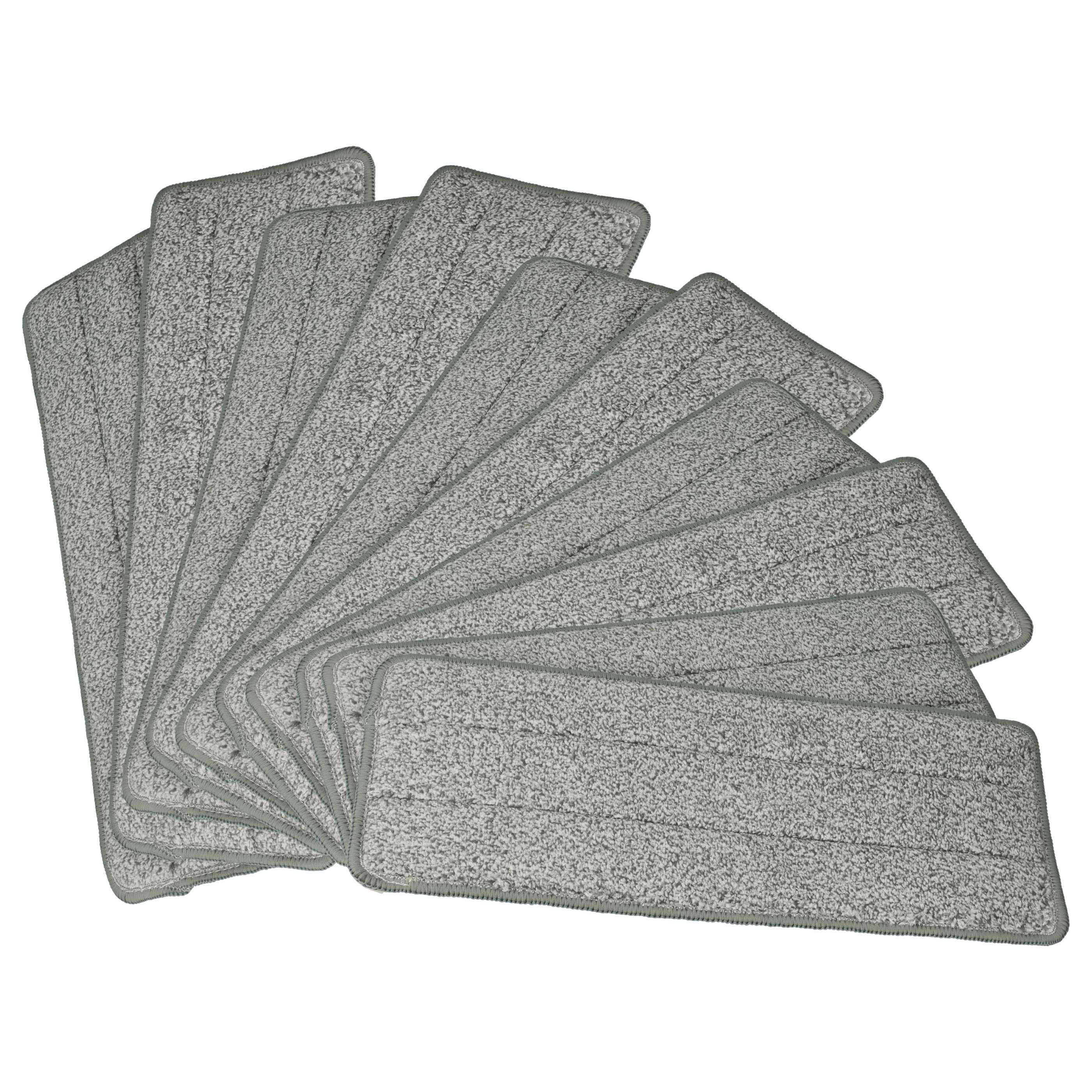 vhbw 10x Wischbezug kompatibel mit Clean Maxx 09996 Wischmopp | Ersatzkopf, Polyester Grau Weiß-0