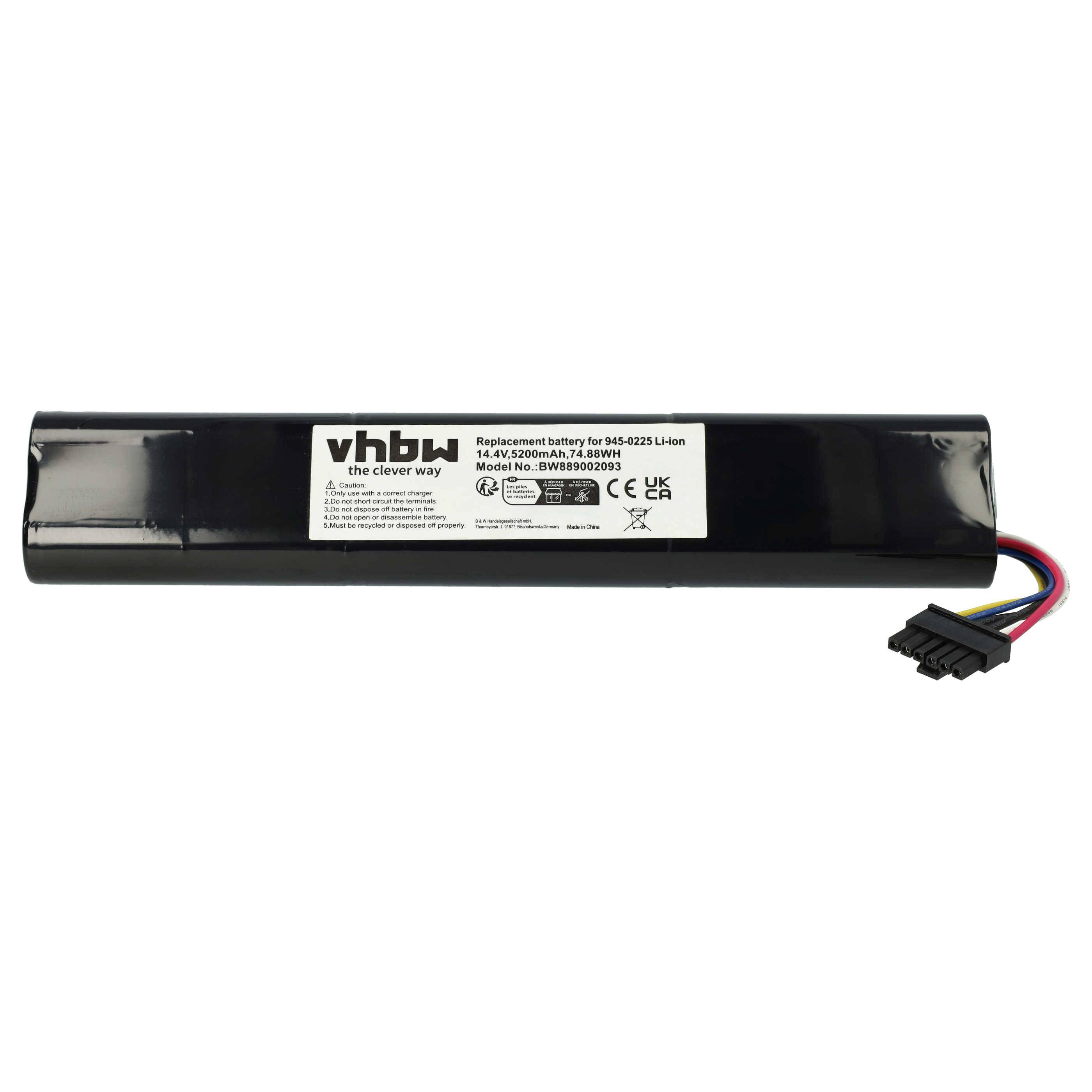 vhbw 1x Akku kompatibel mit Neato Botvac D7 D701 945-0296 | D7 D701 945-0295, D7 D703 945-0284 Saugroboter (5200 mAh, 14-0