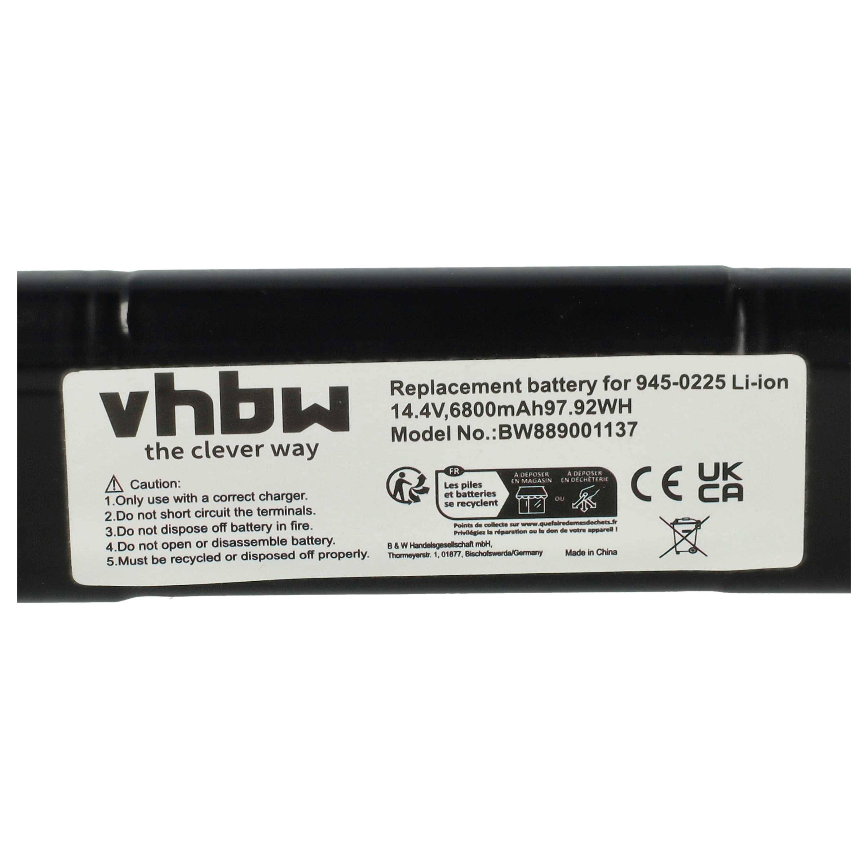 vhbw Akku kompatibel mit Neato Botvac D8 905-0596 | D7 D750 945-0347, D8 945-0372, D7 D705 945-0293 Saugroboter (6800-4