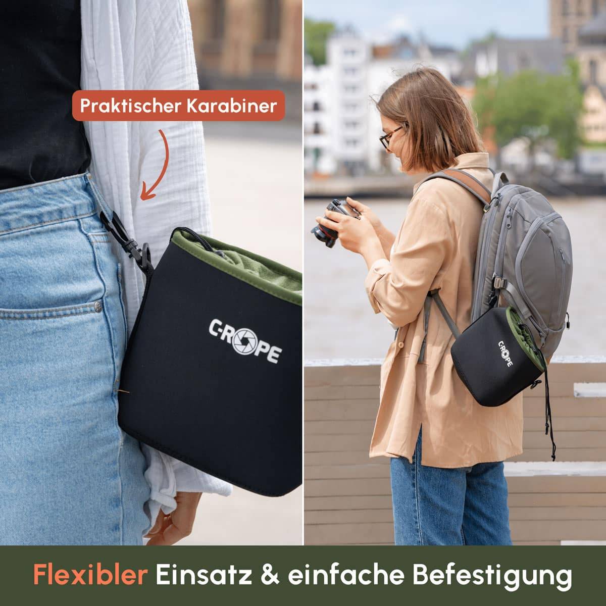 C-ROPE Kamerabeutel V2 Schwarz Variation XL 32x20x12cm retail-3
