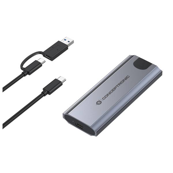 CONCEPTRONIC SSD Gehäuse M-Key M.2->M/B+M-Key/USB-C3.2 gr Multimedia-Technik Externe