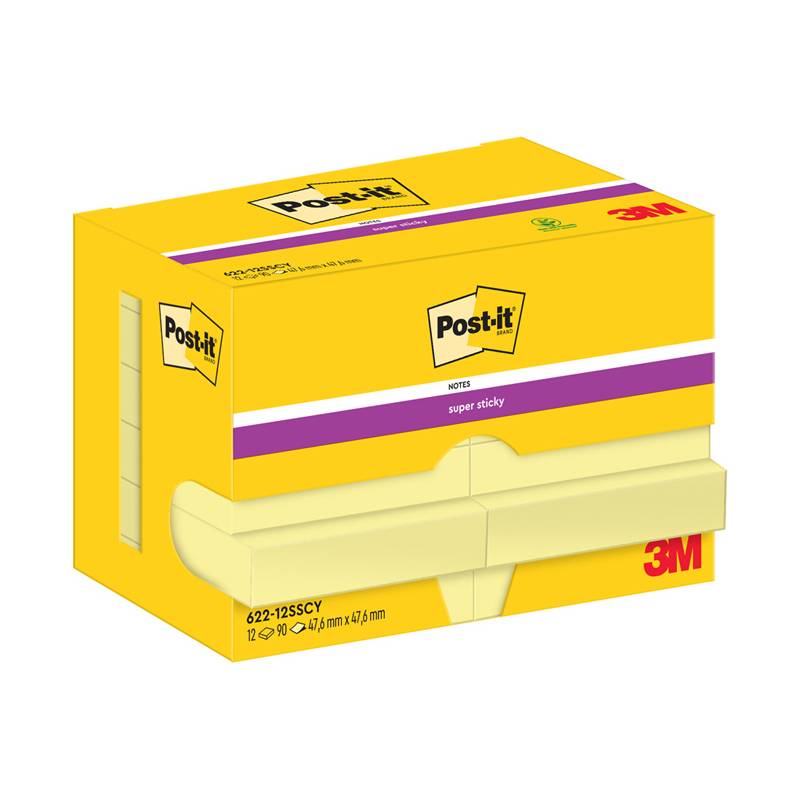 Post-it Haftnotiz 622-12SSCY 47,6x47,6mm 90Bl ge 12St-0