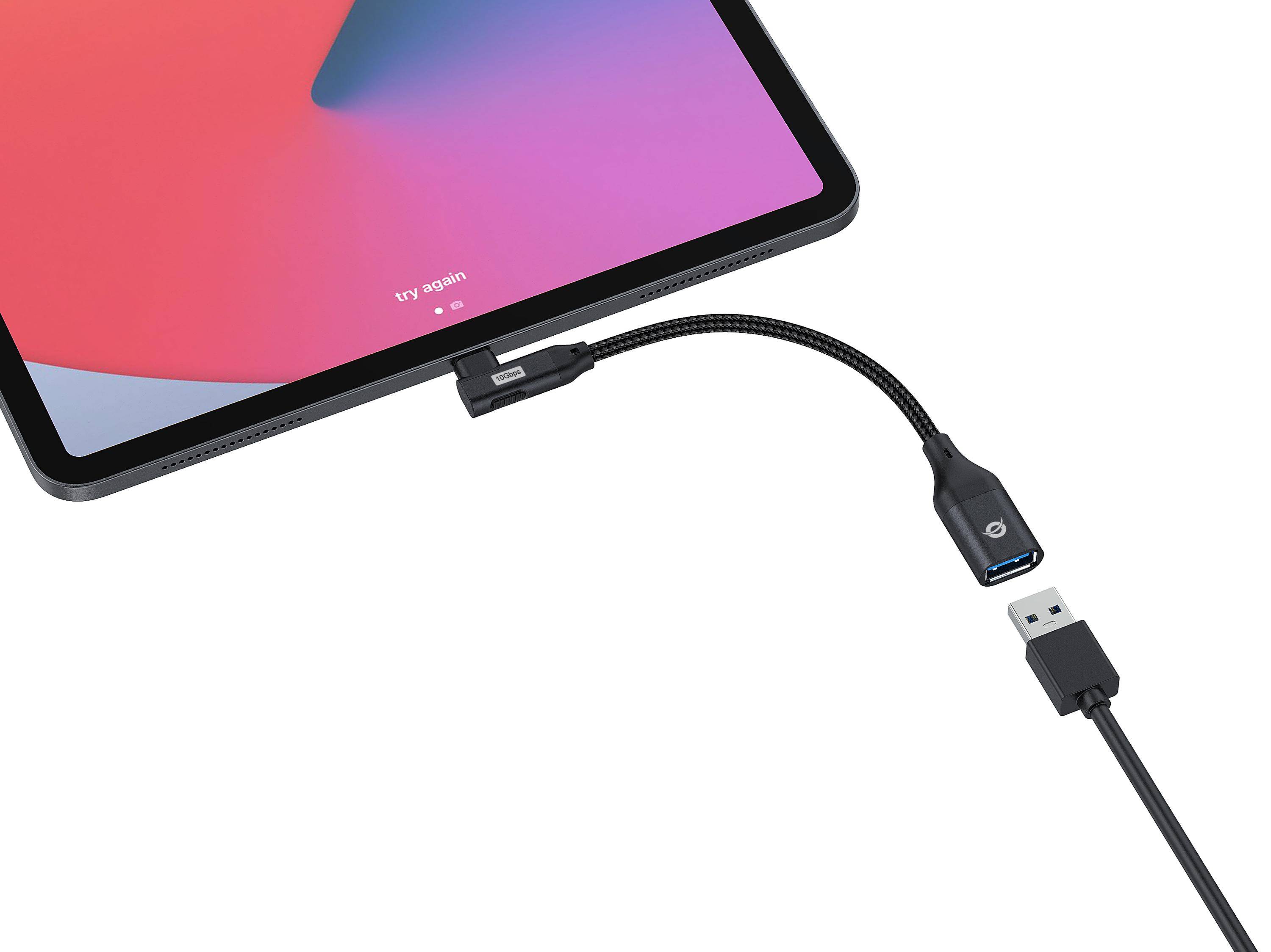 Conceptronic USB-Kabel - USB-C (M) gewinkelt zu USB Typ A (W)-3