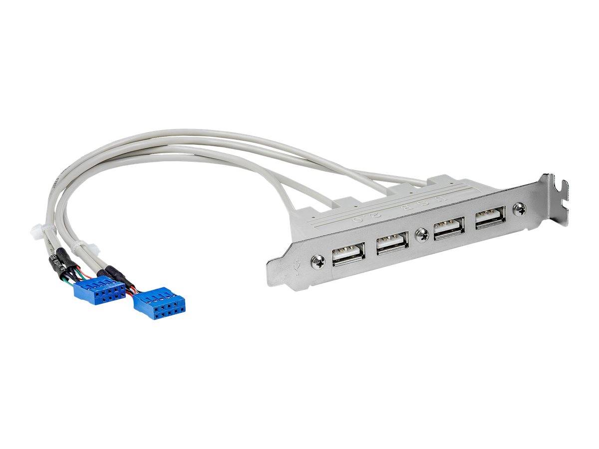StarTech.com 4 Port USB 2.0 Buchse Slotblech Adapter mit 2x 10-Pin Mainboard Header - USB-Konsole - USB (W)-3