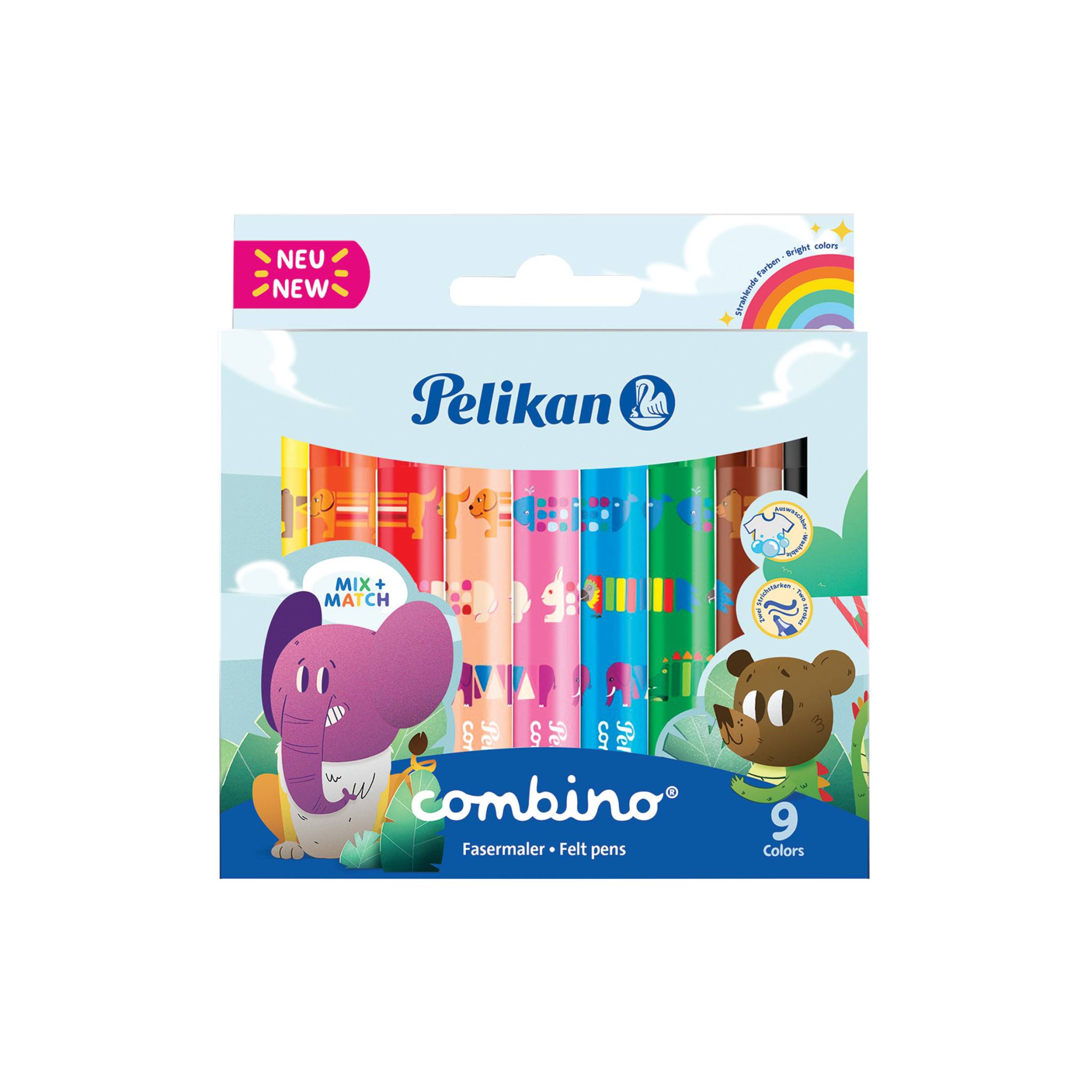 Pelikan Combino Super 411 - 9 Farben - Mehrfarben - Rund - Junge/Mädchen - 9 Stück(e) - Karton mit Aufhäng