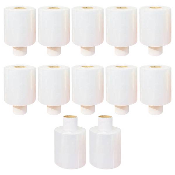 ARLI 12x Stretchfolie Mini 100 mm x 150 m - 20 my Transparent Hand Stretch Folie Handstretchfolie