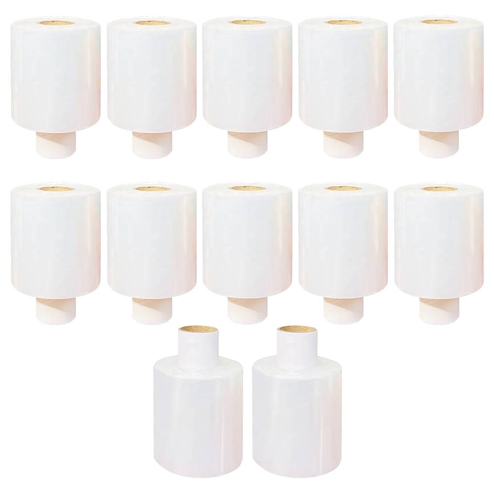 ARLI 12x Stretchfolie Mini 100 mm x 150 m - 20 my Transparent Hand Stretch Folie Handstretchfolie-0