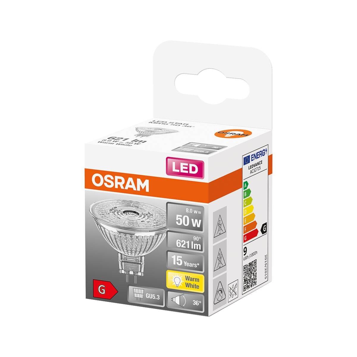 OSRAM HOMELIGHTING 4058075433762 LED EEK F (A - G) GU5.3 Reflektor 6.5 W = 50 W Warmweiß (Ø x L) 50 mm x 46 mm 1 St.-1