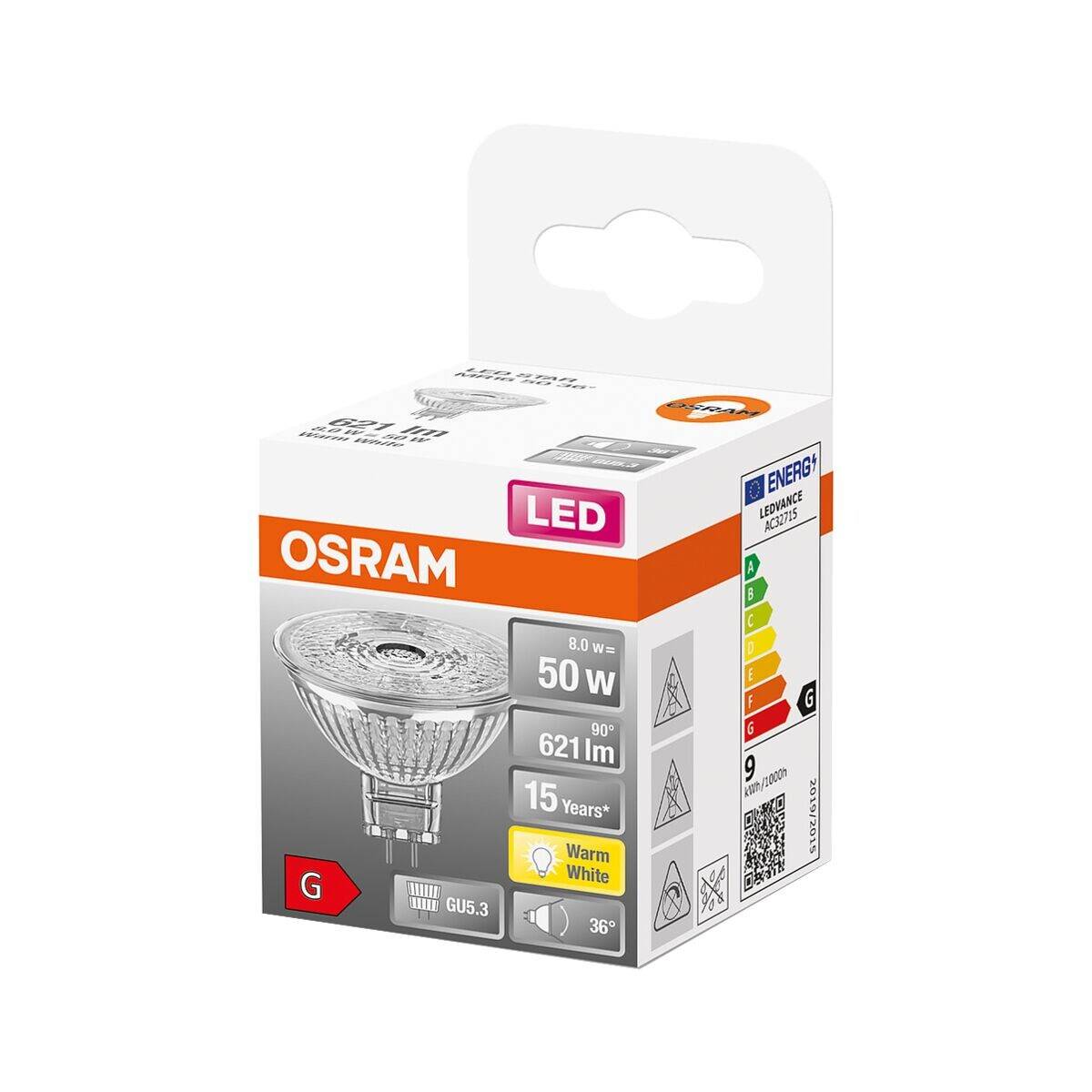 OSRAM HOMELIGHTING 4058075433762 LED EEK F (A - G) GU5.3 Reflektor 6.5 W = 50 W Warmweiß (Ø x L) 50 mm x 46 mm 1 St.-2