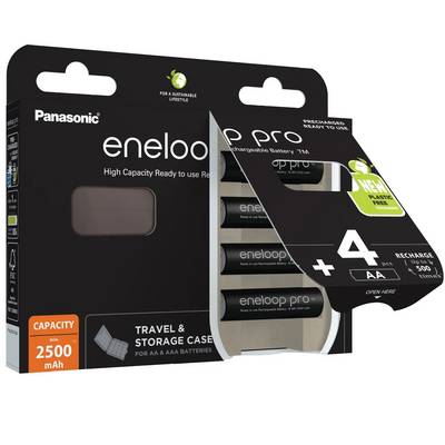 4x eneloop pro AA Mignon Akku BK-3HCDEC4BE Ni-MH 1,2V / 2500mAh ink. Akkubox-0