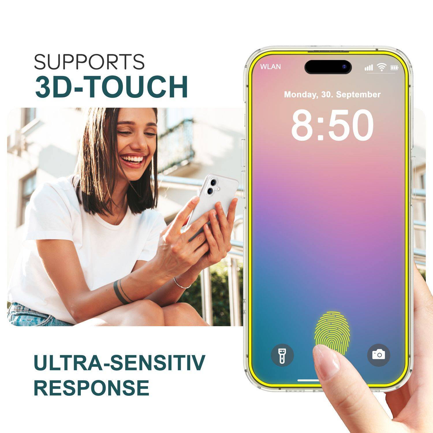 NALIA Set [3-in-1] 2x Schutzglas & 1x Montage Rahmen für iPhone 16, Klar Transparenter Displayschutz Gehärtete Glasfolie-2
