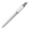 Caneta esferográfica retrátil BIC 4 cores Shine, 0,32 mm, prata