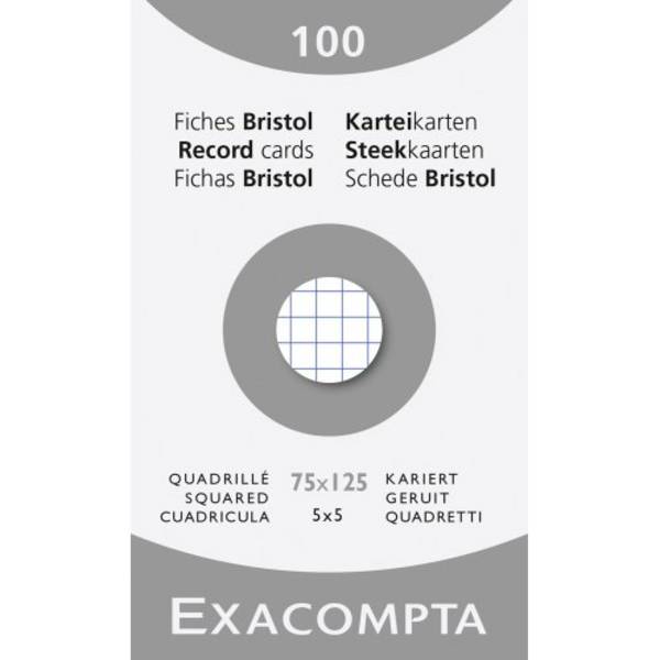 EXACOMPTA Karteikarten, 75 x 125 mm, kariert, weiß
