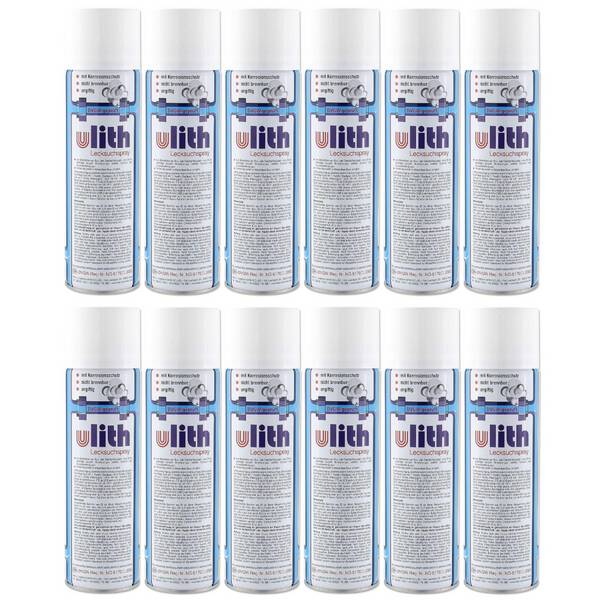 12x Lecksuchspray 400ml – DVGW-geprüftes Leckfinder Spray für Gas- und Druckluftleitungen