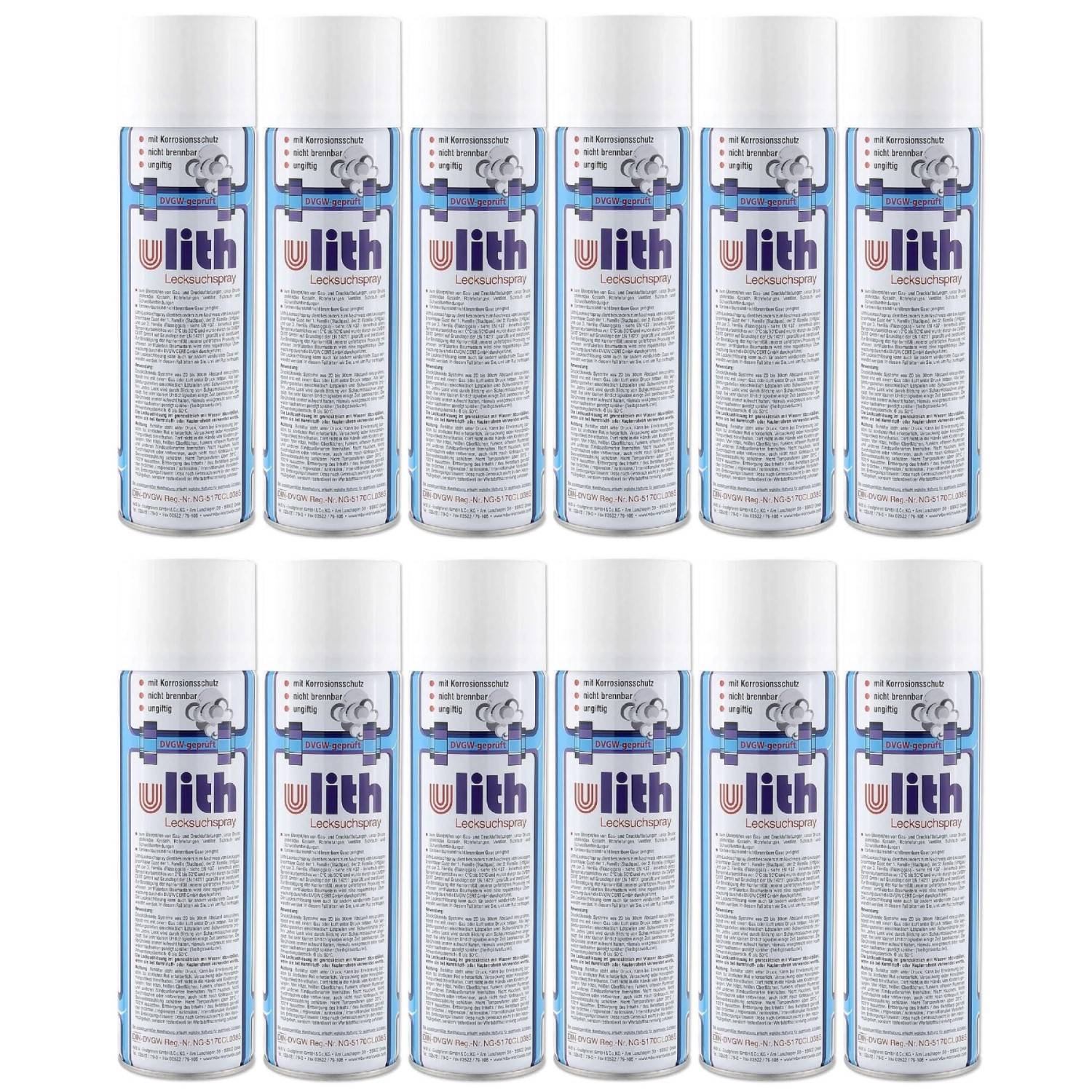 12x Lecksuchspray 400ml – DVGW-geprüftes Leckfinder Spray für Gas- und Druckluftleitungen-0
