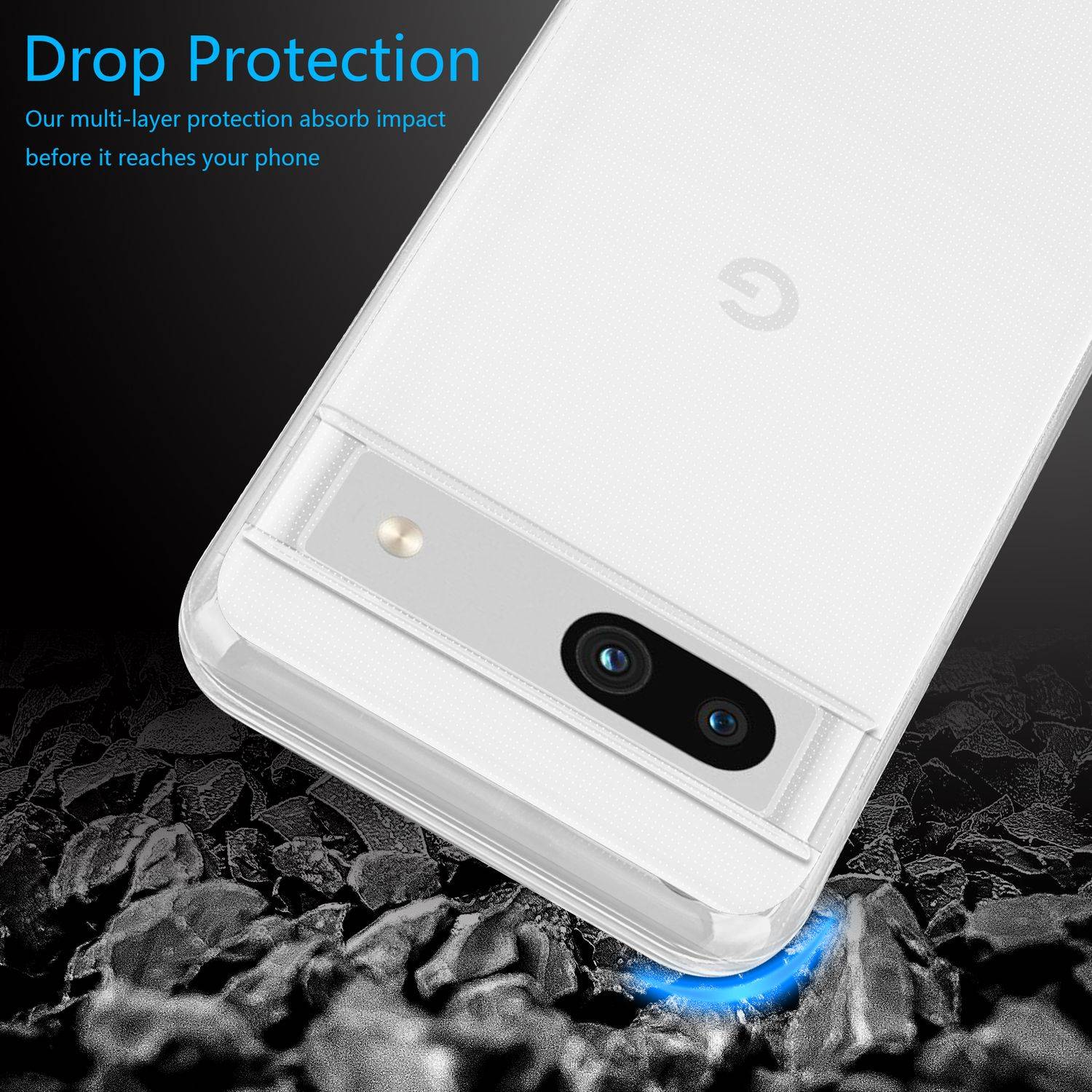 Cadorabo Hülle für Google Pixel 7A Schutz Hülle in Transparent Schutzhülle TPU Silikon Cover Etui Case-3