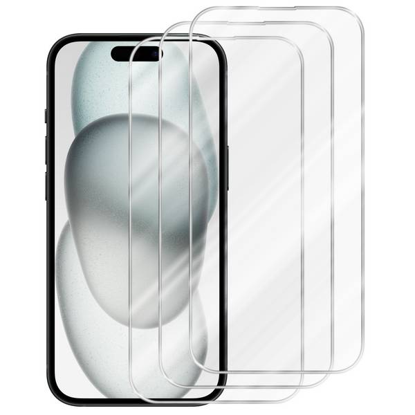 Cadorabo 3x Panzer Folie für Apple iPhone 16 Schutzfolie in Transparent Folie Tempered Display-Schutzglas