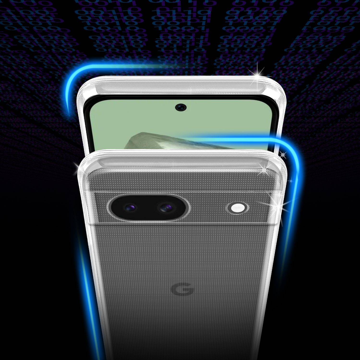 Cadorabo Hülle für Google Pixel 8A Schutz Hülle in Transparent Schutzhülle TPU Silikon Cover Etui Case-2