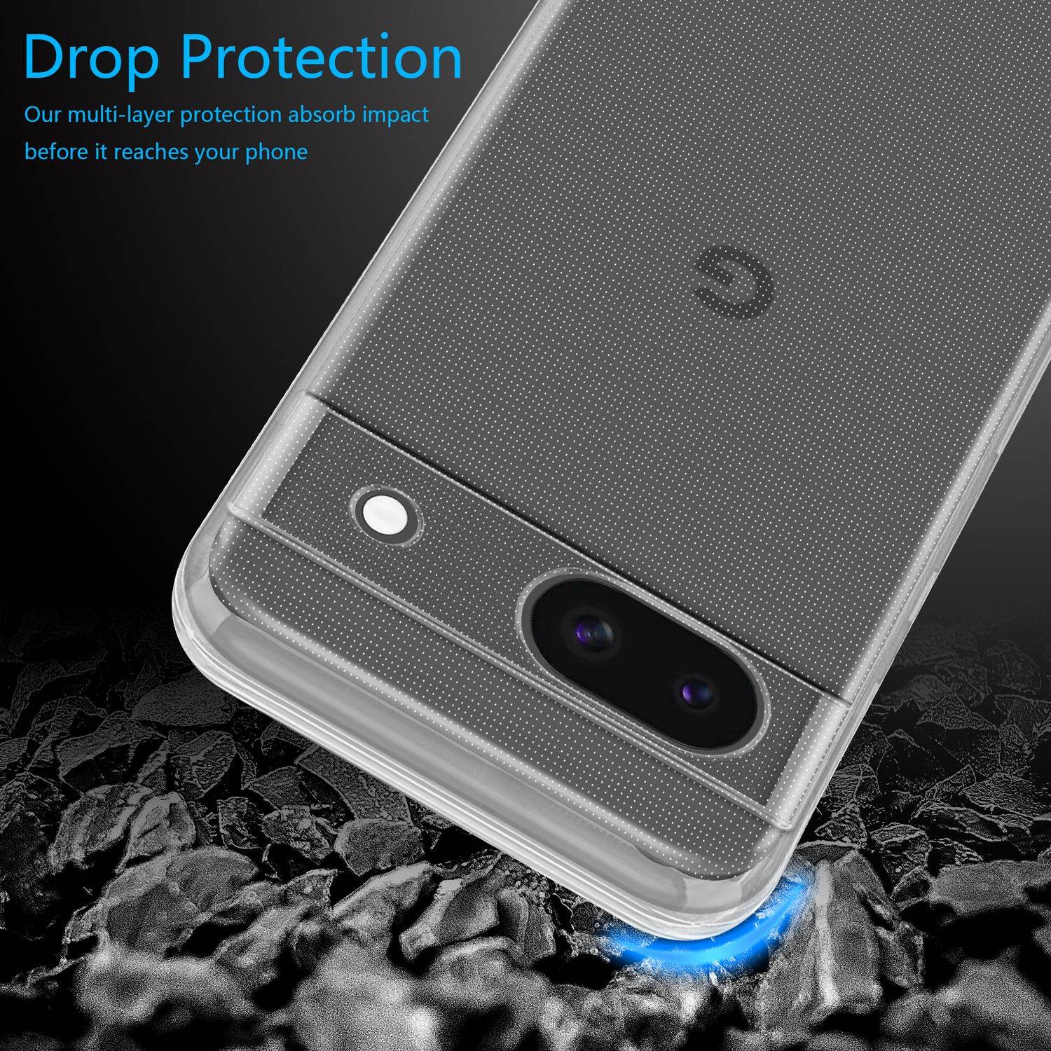 Cadorabo Hülle für Google Pixel 8A Schutz Hülle in Transparent Schutzhülle TPU Silikon Cover Etui Case-3