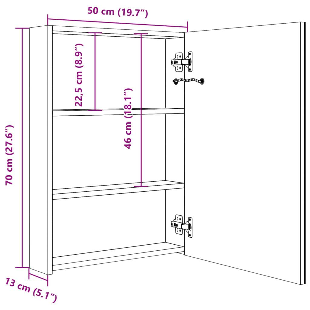 LED-Bad-Spiegelschrank 50x13x70 cm-3