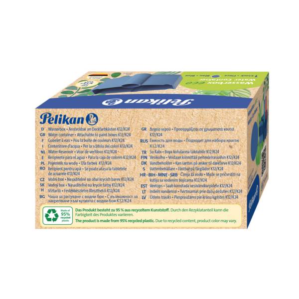 Pelikan Wasserbox eco mit Pinselhalter, Blau, Kunststoff, Deutschland, Box, 1 Stück(e)