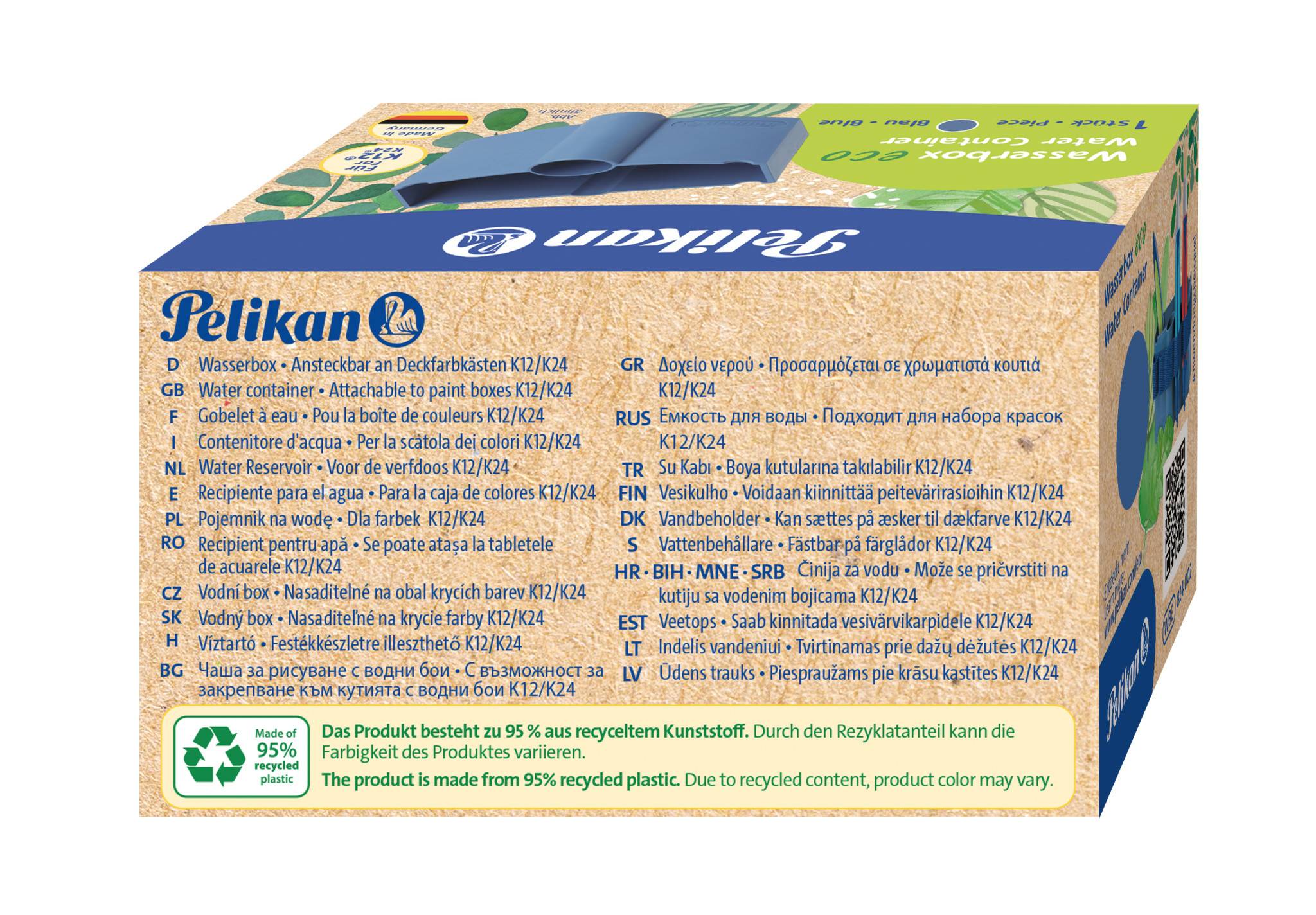 Pelikan Wasserbox eco mit Pinselhalter, Blau, Kunststoff, Deutschland, Box, 1 Stück(e)-4