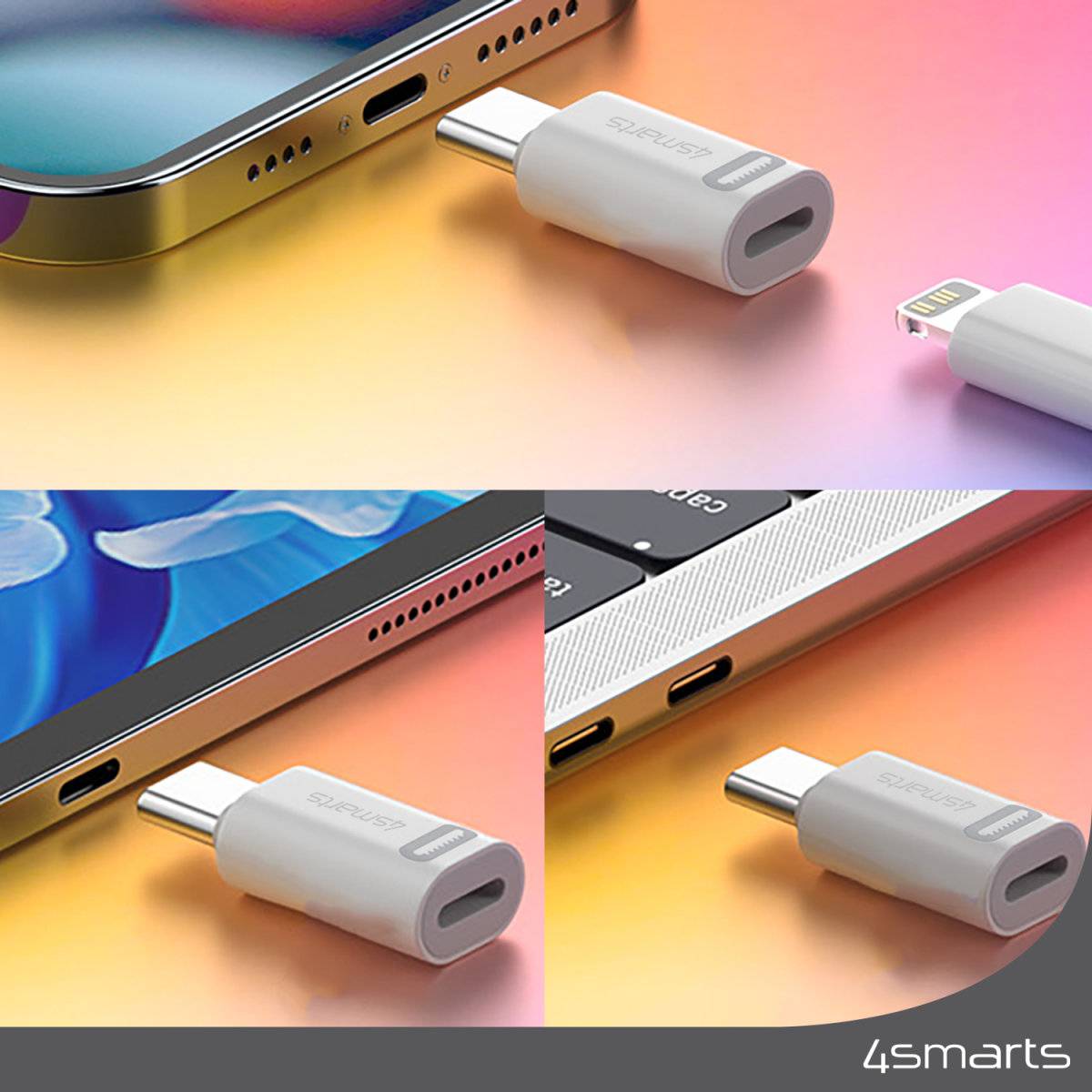 4smarts 540711, Lightning, USB-C, Weiß-1