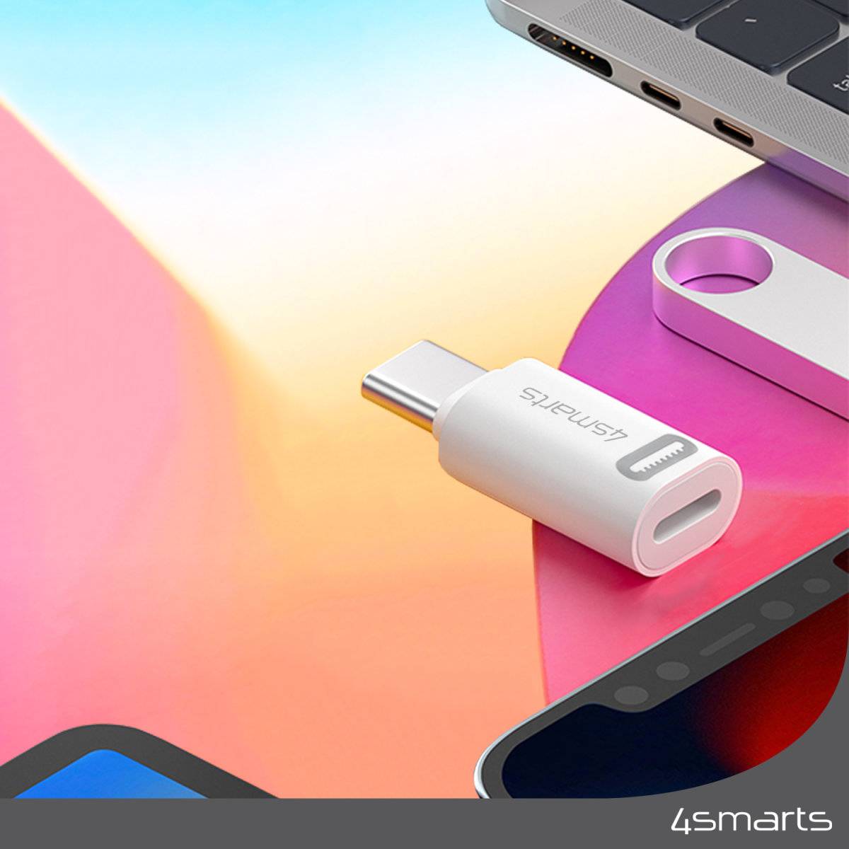 4smarts 540711, Lightning, USB-C, Weiß-2