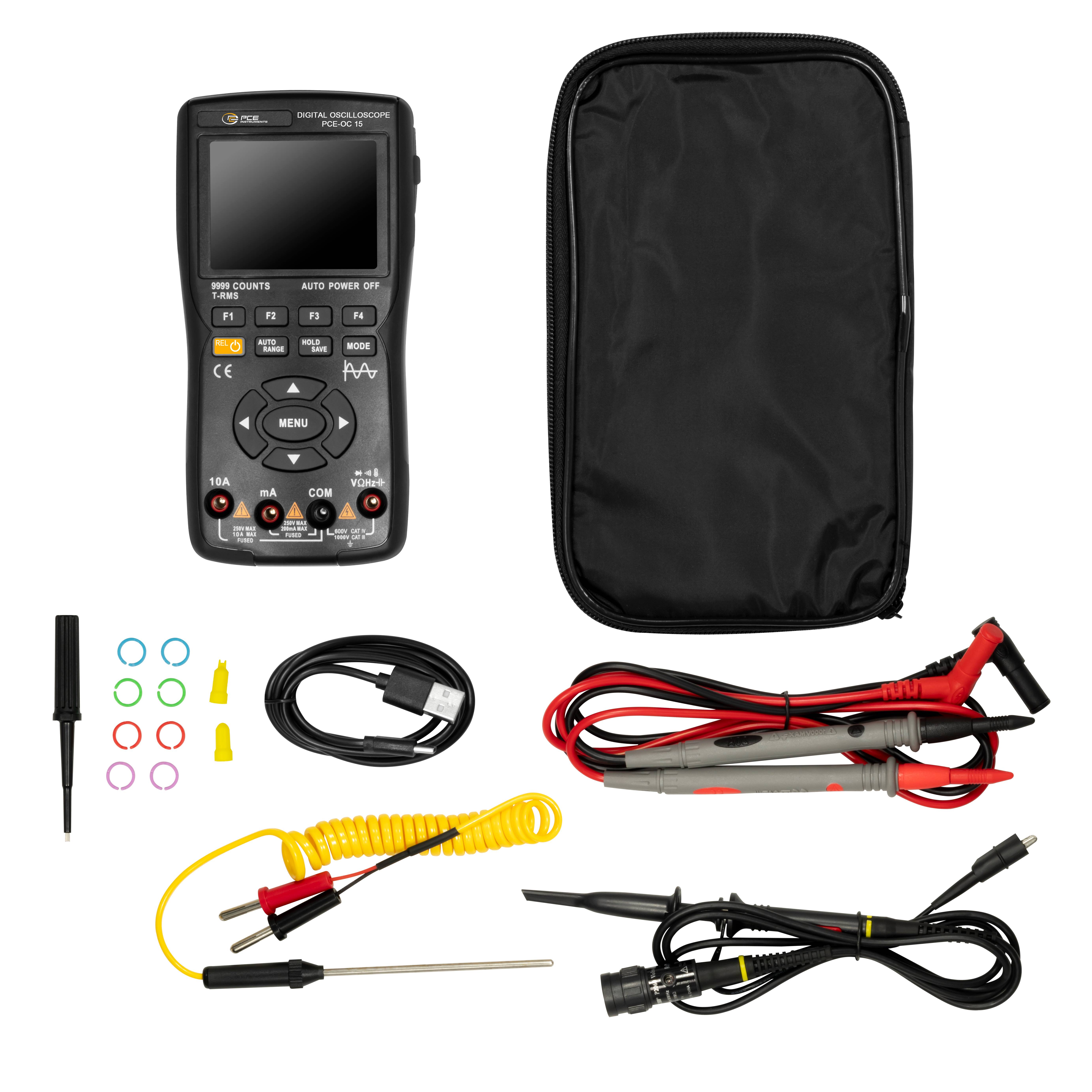 PCE Instruments Multimeter PCE-OC 15 |TRMS |Spannung |Strom |Frequenz|Widerstand|Temperatur|Kapazität |Diodentest |IP20-6