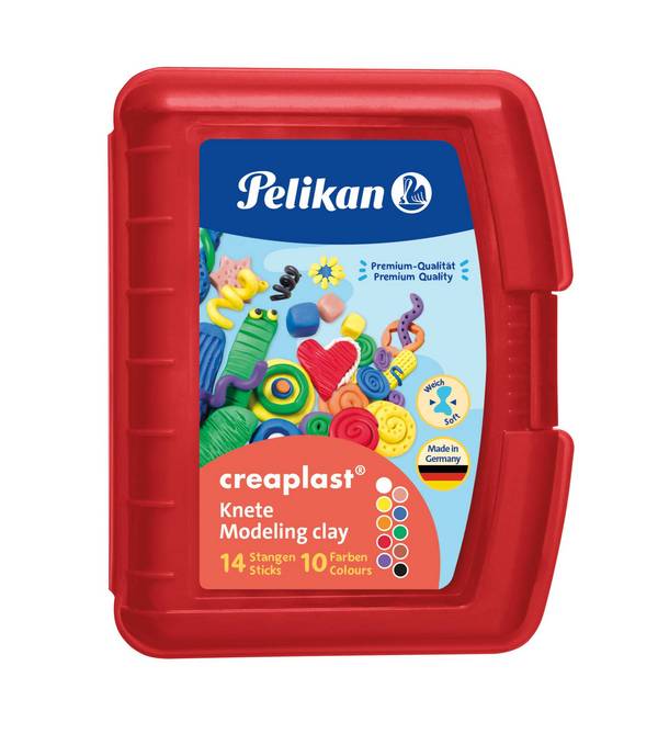 PELIKAN - Kinderknete Creaplast 10 Farben im roten Etui 240g