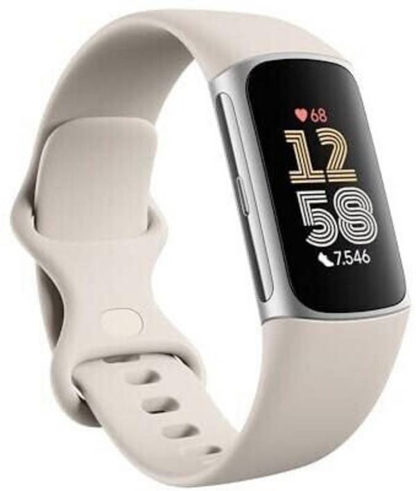 Google Fitbit Charge 6 Fitness Tracker, Porcelain/Silber GA05185-EU