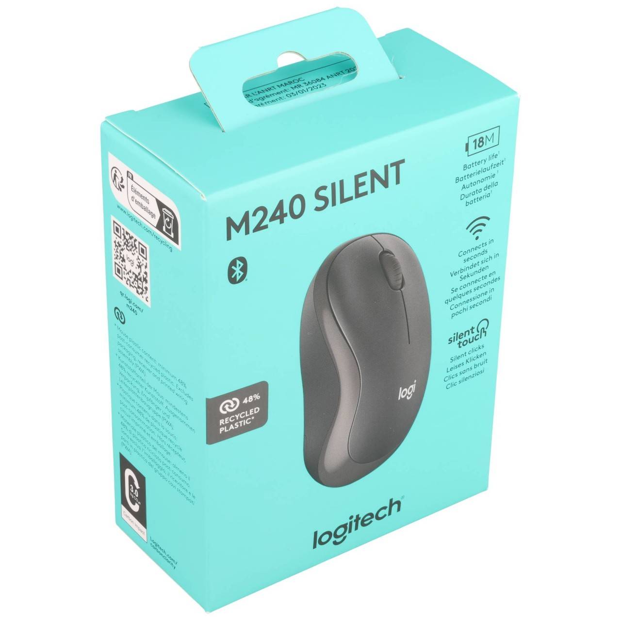 Logitech Maus M240, Silent touch, Wireless, Bluetooth, grafit-0