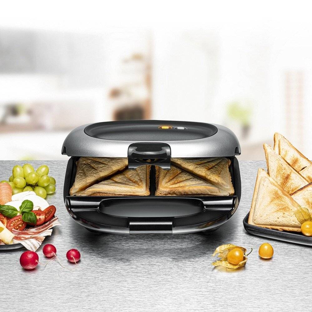 ROMMELSBACHER Sandwich Maker ST 1000 - extra tiefe Backmulden, für 2 American XL Sandwiches,-1