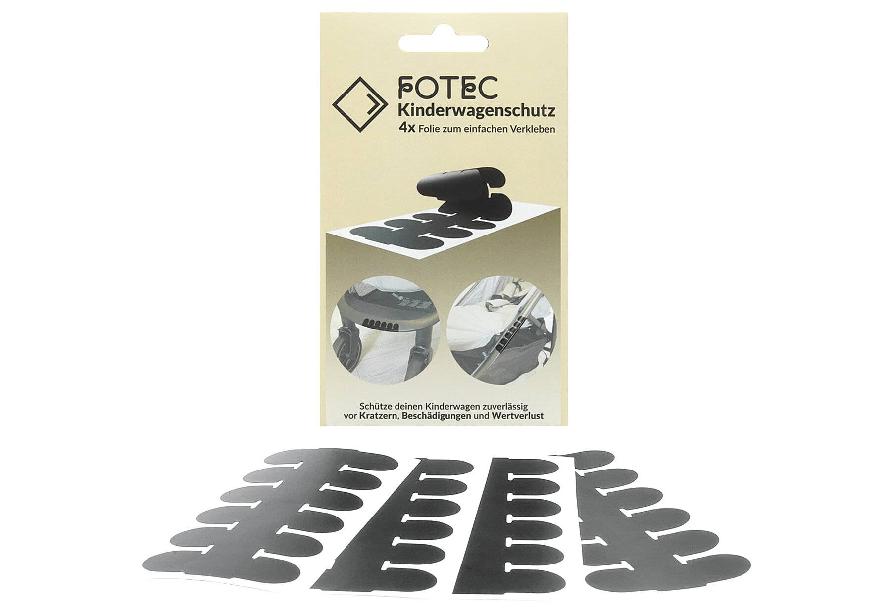 FOTEC Kinderwagen & Buggy Schutzfolien-Set 4er Pack-0