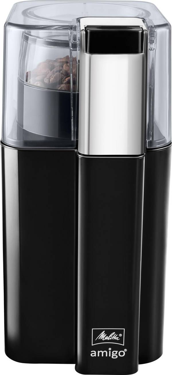 Melitta Amigo, Mühle mit Schlagmesser, 60 g, Schwarz, Edelstahl, 170 W, 954 g, 93 mm