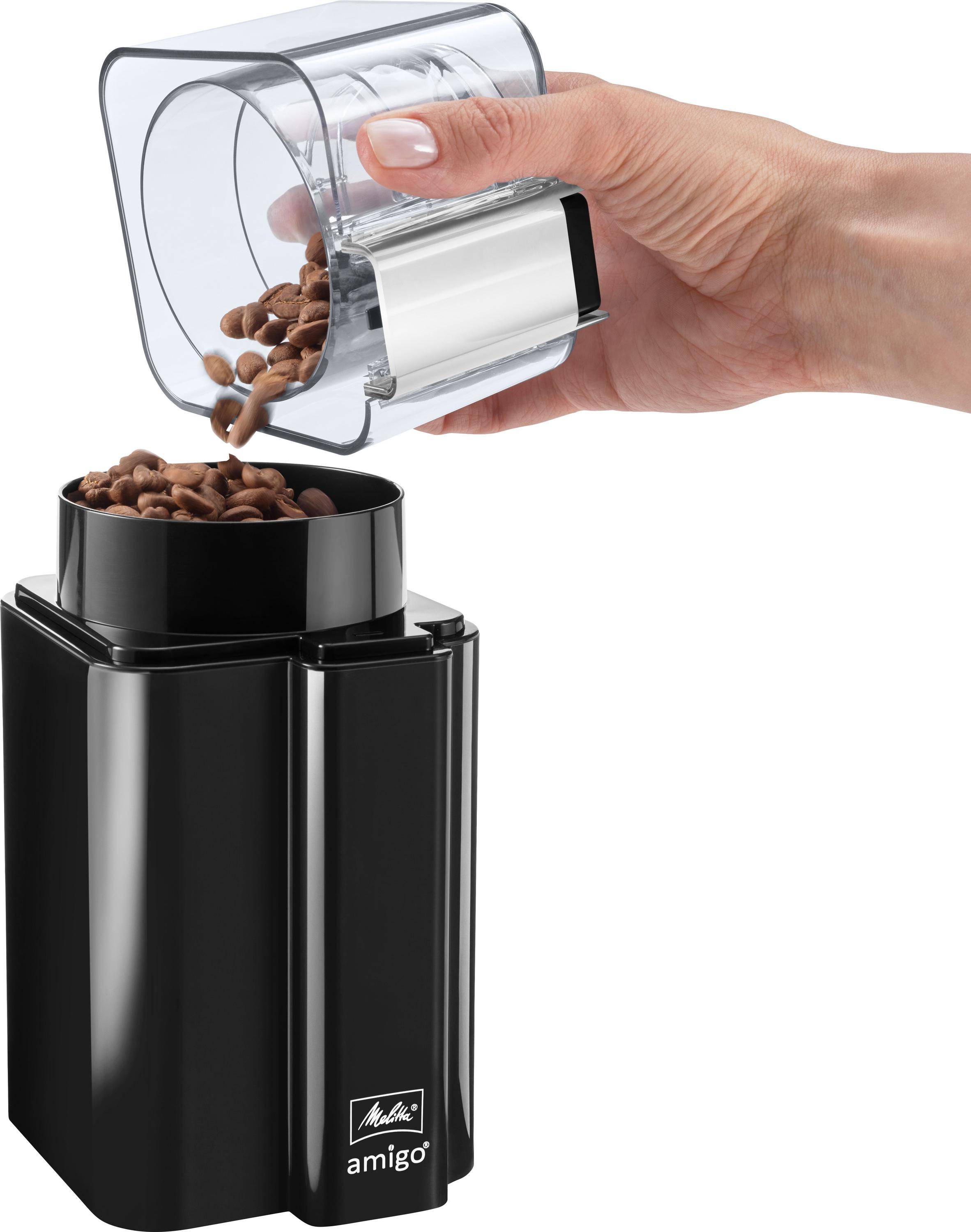 Melitta Amigo, Mühle mit Schlagmesser, 60 g, Schwarz, Edelstahl, 170 W, 954 g, 93 mm-3