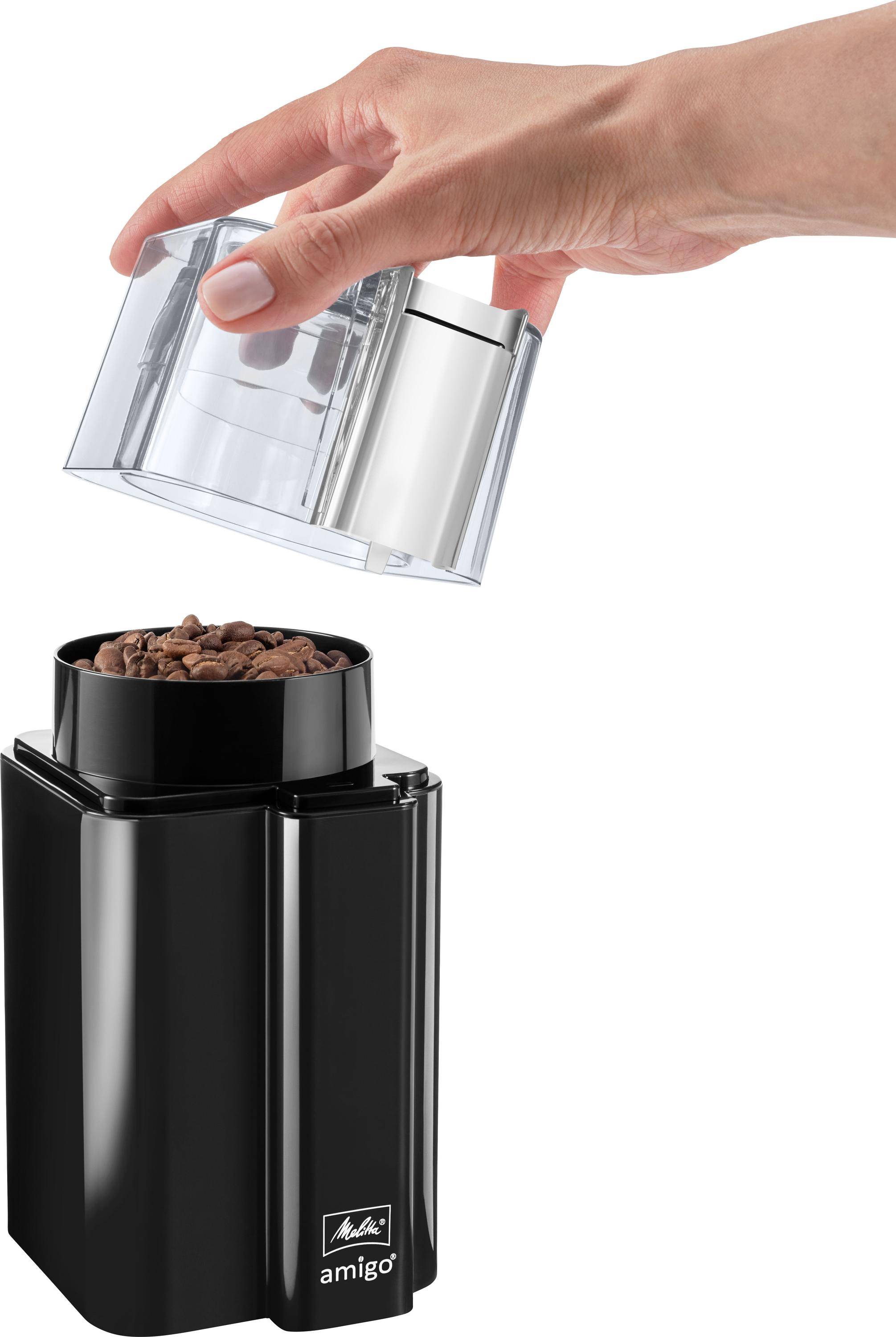 Melitta Amigo, Mühle mit Schlagmesser, 60 g, Schwarz, Edelstahl, 170 W, 954 g, 93 mm-4