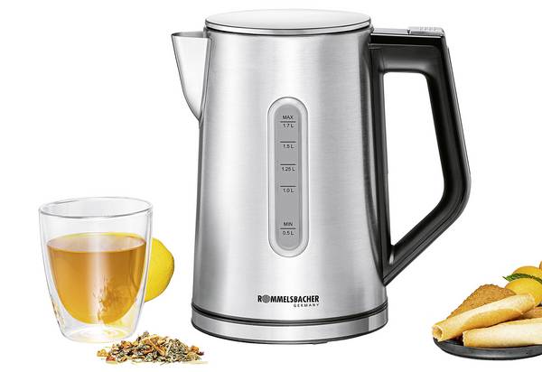 ROMMELSBACHER Wasserkocher WK 3000 - Füllmenge 1,7 Liter, 1-Tasten-Steuerung,