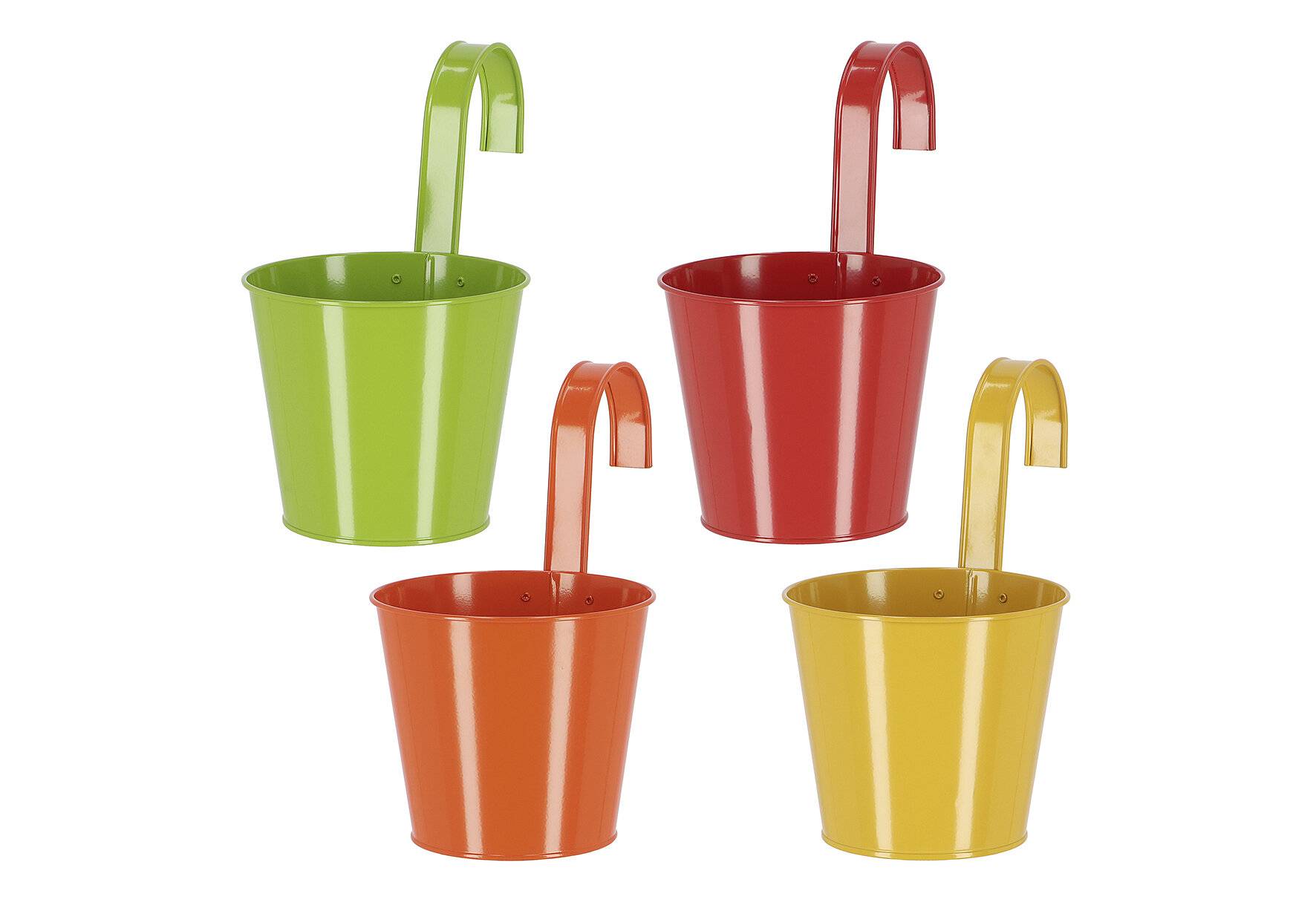 ESSCHERT DESIGN Blumentopf mit Haken Metall Naturtöne sortiert 16x26,6x25,6cm
