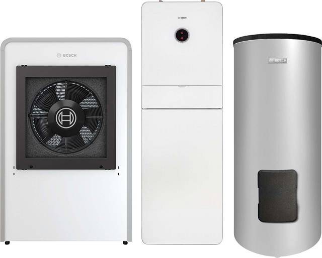 BOSCH Luft-Wasser-Wärmepumpen-Paket Jupa CS752 Compress CS7000i AW 17 IR-T, AWMB9, WH 370 LP1 B, R410A-1