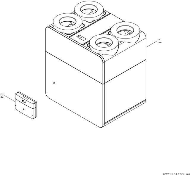 BOSCH Wohnungslüftungsgerät V5001 C 260 840x785x595, 260m3/h - 7738113400-1